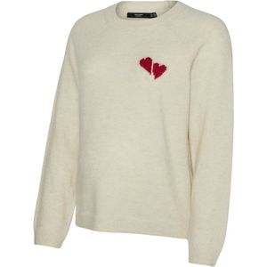 Vero Moda - VMMBam - Trui - Crème/Rood - Knitwear