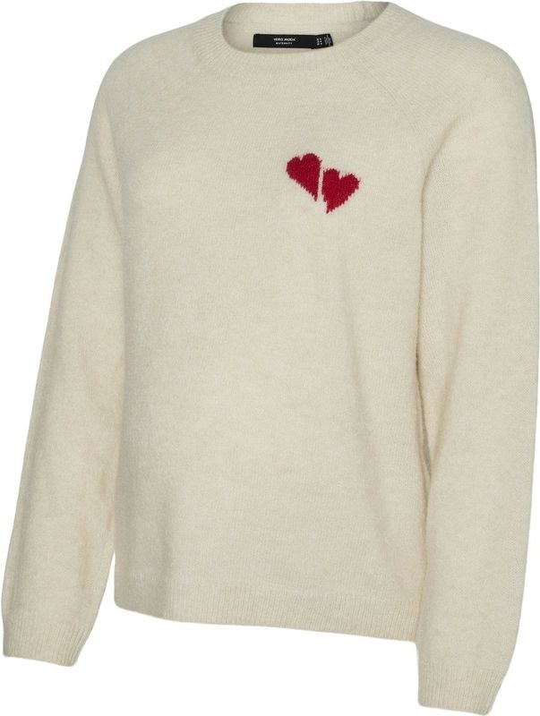 Vero Moda - VMMBam - Trui - Crème/Rood - Knitwear
