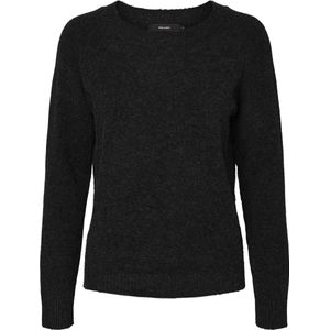 Vero Moda - VMMDOFFY - Trui - Zwart Gemêleerd - Slanke Pasvorm