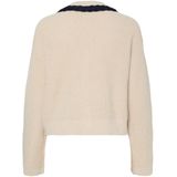 YAS - YASARINA - Gebreid Vest - Crème/Nachtblauw
