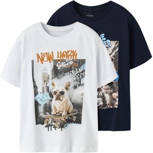 T-shirt - Motiefprint - Jersey - 2 Pack - Normale Pasvorm