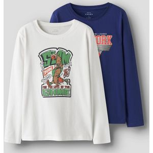 Name It - NkmVux - Blouse - Bright White/Sodalite Blue - 2-pack