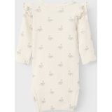 Romper - Lange Mouwen - Jersey - Grandad Hals - Drukknoopsluiting - Ruches