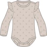 Romper - Lange Mouwen - Jersey - Grandad Hals - Drukknoopsluiting - Ruches