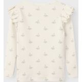 Top - Slim Fit - Lange Mouwen - Ronde Hals - Met Ruches - Herhalende Print