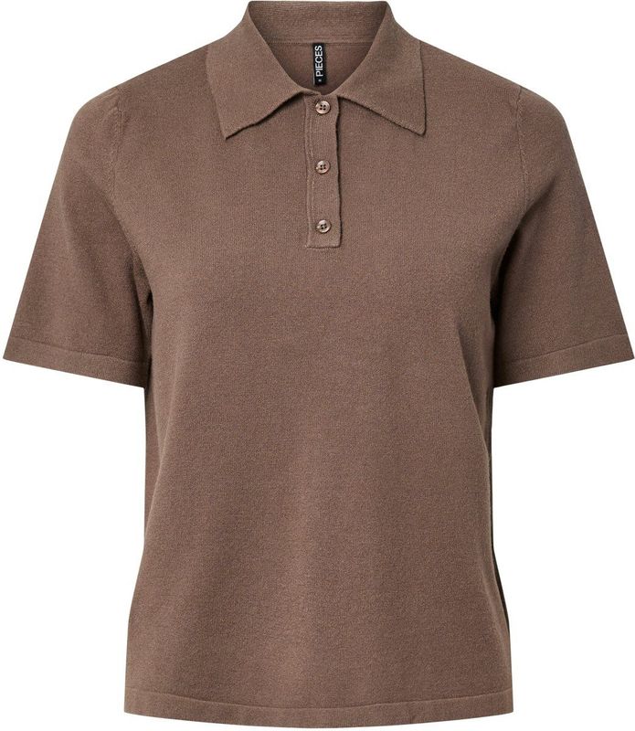 Pcorina - Gebreid Poloshirt - Korte Mouwen - Regular-fit