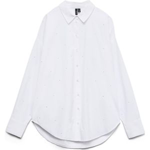 Vero - Oda Vfanni - Shirt - Wit - Lange Mouwen - Strass Steentjes