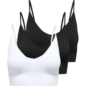 ONLY Bustier ONLVICKY RIB S-L V-NECK 3-PACK TOP NOOS (Packung, 3-tlg)