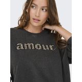 Only - Onllinda Life O-neck Print Cs - Trui - Zwart - Dames