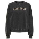 Only - Onllinda Life O-neck Print Cs - Trui - Zwart - Dames