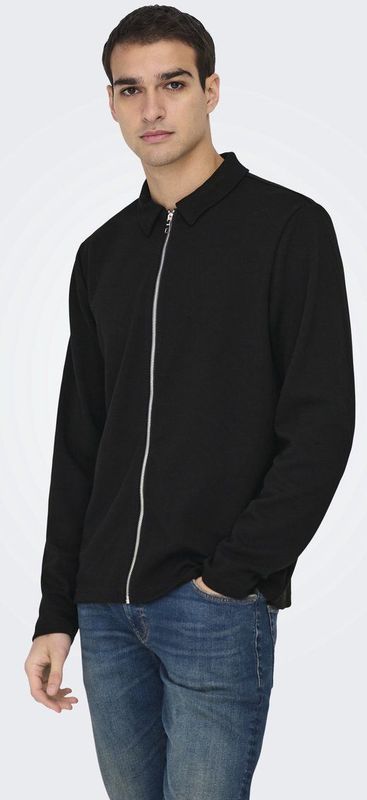 Only & Sons - ONSNEWKODYL - Sweatvest - Zwart - Gerecycled Materiaal