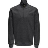 ONLY & SONS - Sweater - Antraciet - Regular Fit - Lange Mouwen - Opstaande Kraag met Korte Rits