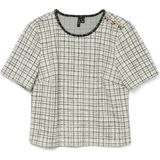 Top - O-hals - Korte Mouwen - Knoop Detail - Regular Fit