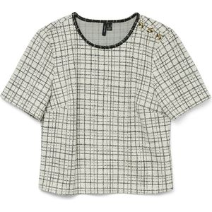 Top - O-hals - Korte Mouwen - Knoop Detail - Regular Fit