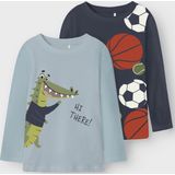 KACoen - T-shirts - 2-Pack - O-hals - Lange Mouwen - Regular Fit