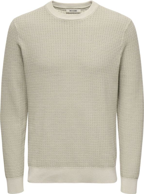ONLY & SONS - Gebreide Trui - Gemêleerd Beige - Regular Fit