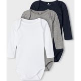 NAME IT NBNBODY 3P LS SOLID NOOS Unisex Body - 3-Pack - Ribtricot - Lange Mouwen