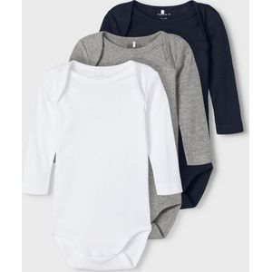 NAME IT NBNBODY 3P LS SOLID NOOS Unisex Body - 3-Pack - Ribtricot - Lange Mouwen