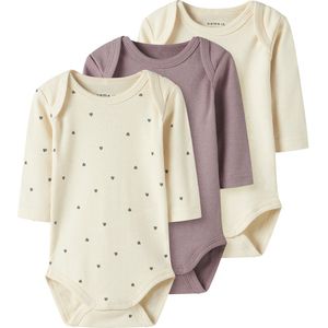 Body - Streep - Ribtricot - 3-Pack - Lange Mouwen