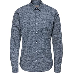 Only & Sons - ONSSANE - Overhemd - Navy / Lichtblauw - Slim Fit