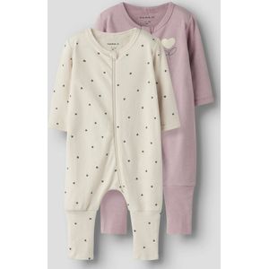 Name It - Heart - Pyjama - 2 Eenheden - Lange Mouwen - Ritssluiting