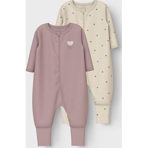 Name It - Heart - Pyjama - 2 Eenheden - Lange Mouwen - Ritssluiting