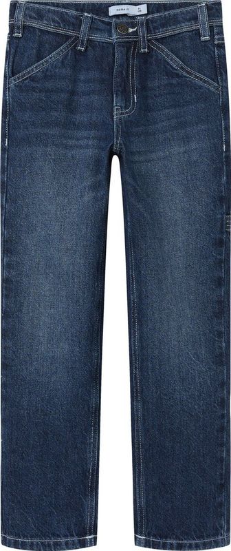Jeans - Straight-fit - Denim - Met Verstelbare Taille - Slijtageplekken
