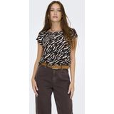 Only - Onlvic Aop Top Noos Wvn 15161116 - T-shirt - Zwart-Wit - Dames