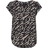Only - Onlvic Aop Top Noos Wvn 15161116 - T-shirt - Zwart-Wit - Dames