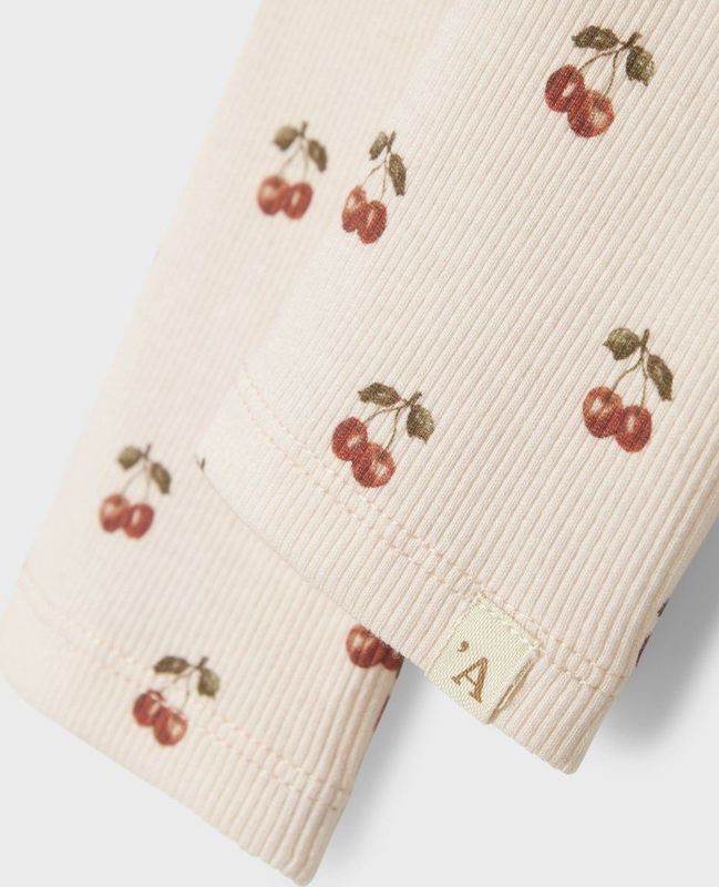 LIL' ATELIER - MINI - Legging - Offwhite - Met Rode Details