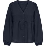 ONLY - ONLNova - Blouse - Nachtblauw - Klassieke Blouse met Pofmouwen