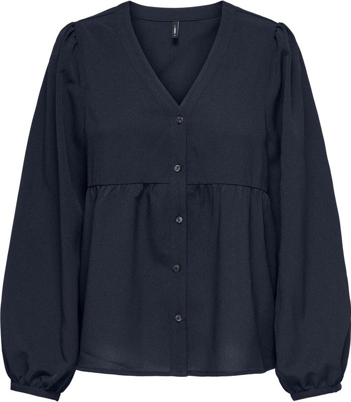 ONLY - ONLNova - Blouse - Nachtblauw - Klassieke Blouse met Pofmouwen