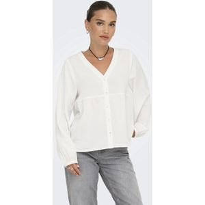 ONLY - ONLNova - Blouse - Wit - Losse Pasvorm - Lange Mouw