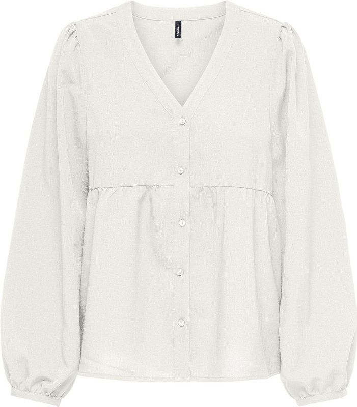 ONLY - ONLNova - Blouse - Wit - Losse Pasvorm - Lange Mouw