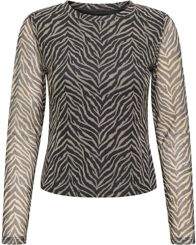 Only - Onlnova Mesh Top - T-shirt - Zwart - Dames