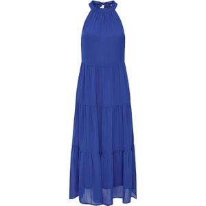 Kleid - Zwart - Enkellange Zomerjurk - Mouwloos Halterontwerp