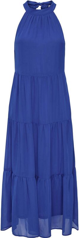 Kleid - Zwart - Enkellange Zomerjurk - Mouwloos Halterontwerp