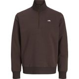 JJ Rebel - Sweatshirt - Donkerbruin - Gerecycled Materiaal - Halve Rits