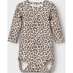 NAME IT BABY - Romper - Grijsbruin/Zwart - Lange Mouwen