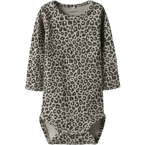 NAME IT BABY - Romper - Grijsbruin/Zwart - Lange Mouwen