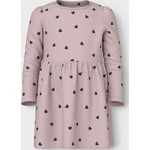 A-lijn Jurk - All-over Print - Ribgebreid - Ronde Hals - Lange Mouwen