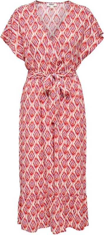 ONLY - Onlzilla Adele Life Ss Jurk - Rood - 1 Stuk