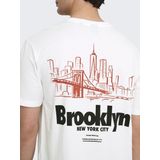 Only & Sons - Onskeane Rlx Ss Print Tee - T-shirt - Bright White - Brooklyn