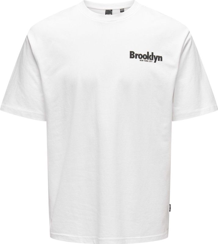 Only & Sons - Onskeane Rlx Ss Print Tee - T-shirt - Bright White - Brooklyn