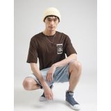 T-shirt - Text Print - Jersey - Ronde Hals - Halve Mouw