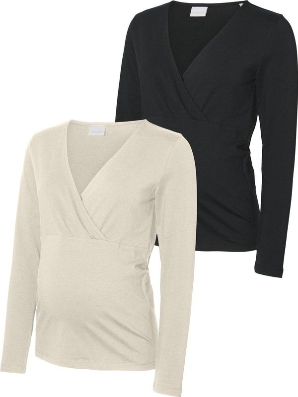 Voedingsshirts - 2-in-1 Tops - V-hals - Lange Mouwen - Biologisch Katoen - 2-pack