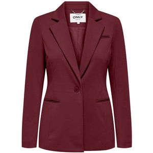 Only - Peach Lang Fit Blazer - Rood - Dames - Leer