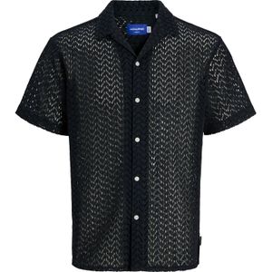 JACK & JONES ORIGINALS Overhemd - Donkerblauw - Ingebreid Patroon