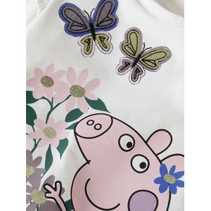 Peppa Pig - Top - Lange Mouwen - Jersey - Met Rubberprint en 3D-borduring