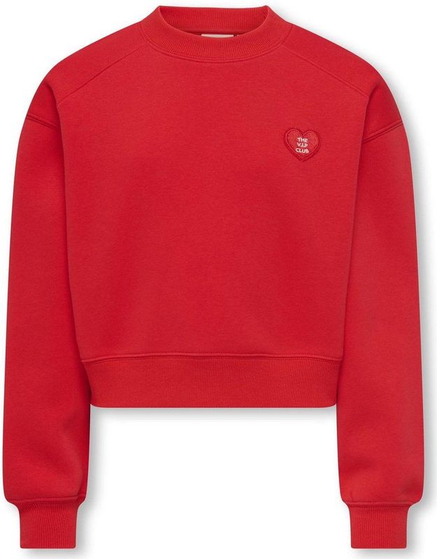 ONLY - KOGEVISA O-NECK SHORT SWT - Sweatshirt - High Risk Red - Junior